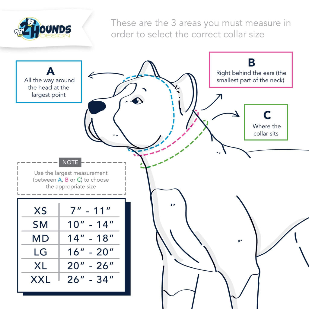 2 Hounds Design Measurement Chart - Martingale Dog Collar