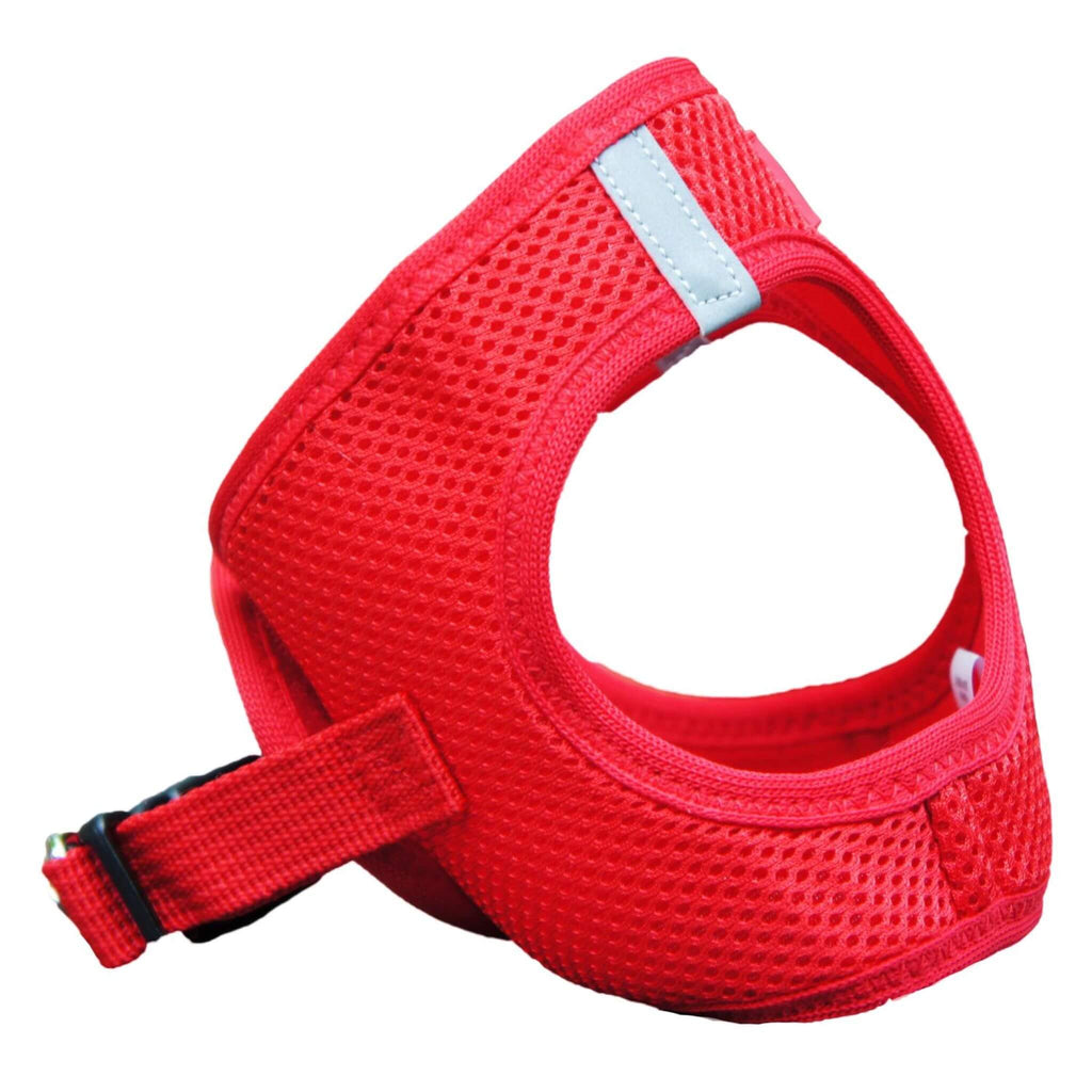 American River Choke Free Dog Harness in Red - side view