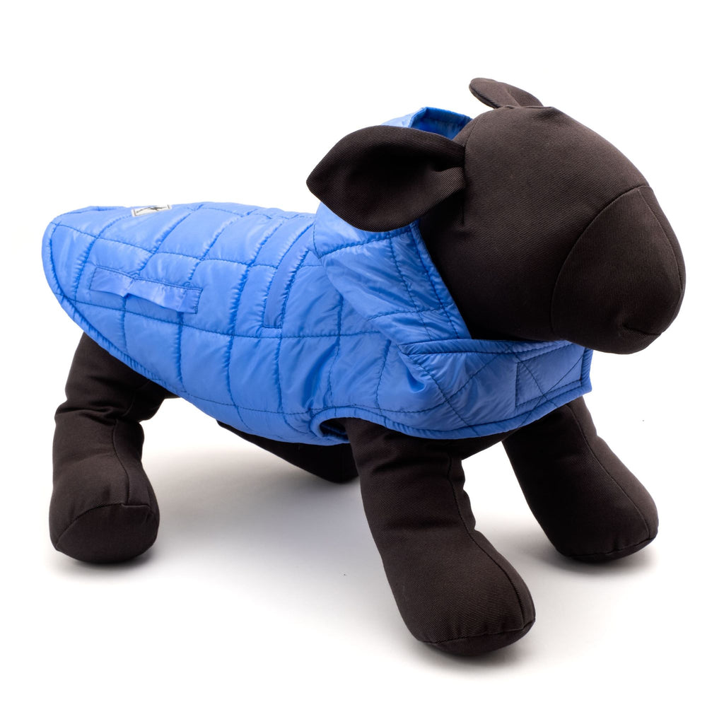 Dog mannequin models Packable Puffer Dog Jacket in Blue