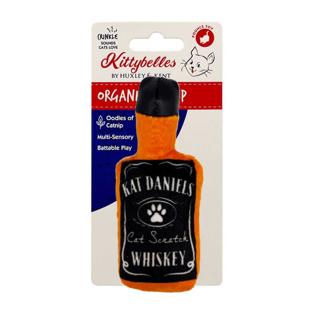 Kat Daniels Whiskey Bottle Plush Cat Toy packaging