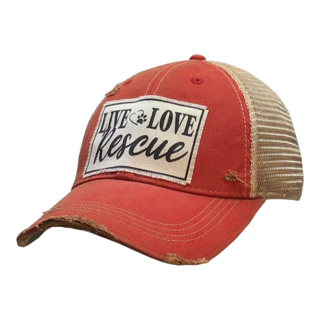 Live Love Rescue Distressed Unisex Trucker Cap