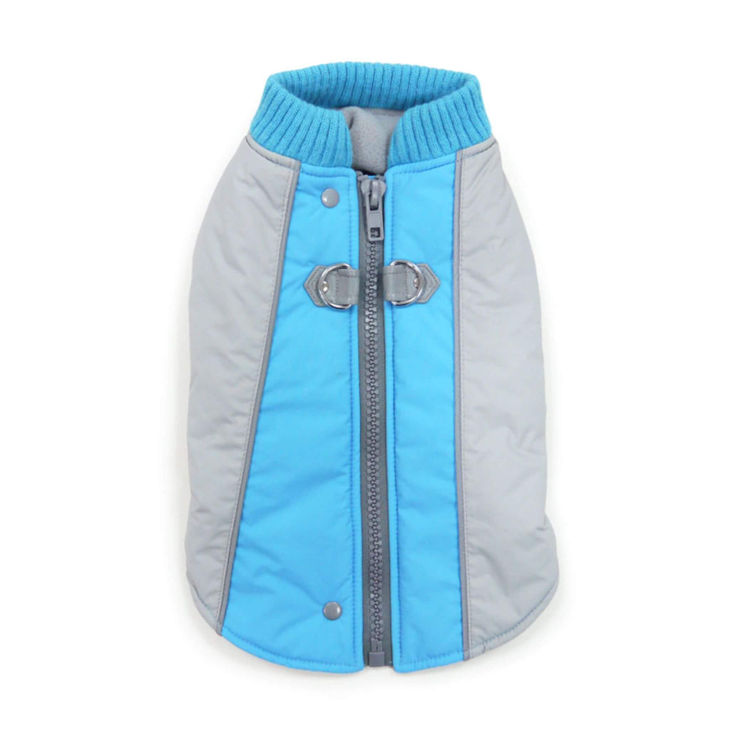 Mountain Hiker Dog Coat in Turquoise and Grey