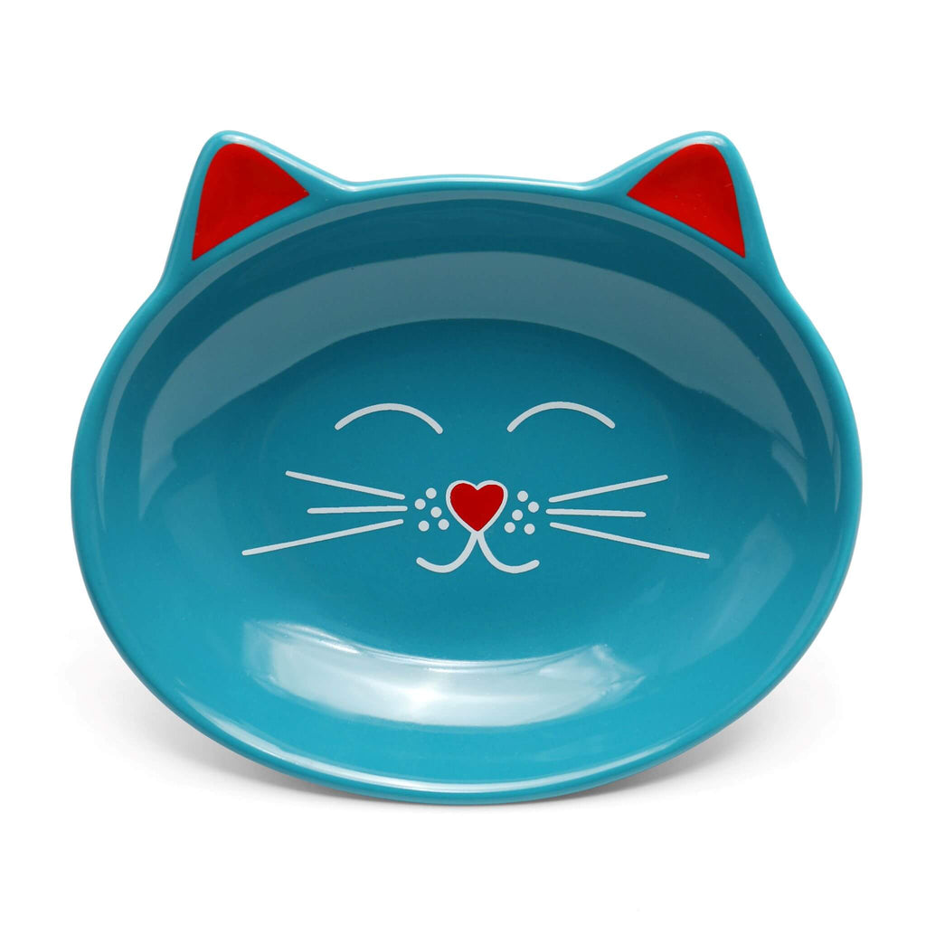 Oscar Cat Dish in Blue
