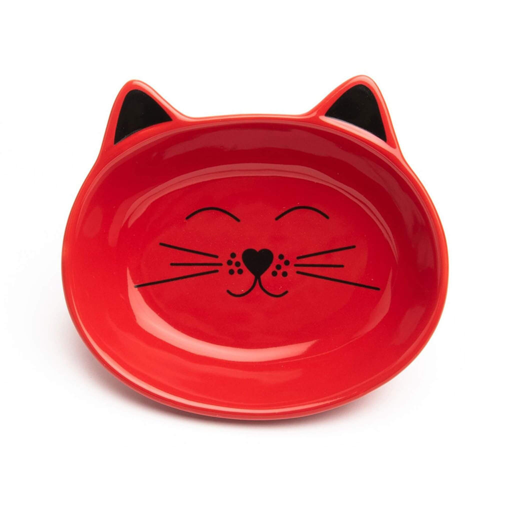 Oscar Cat Dish in Red