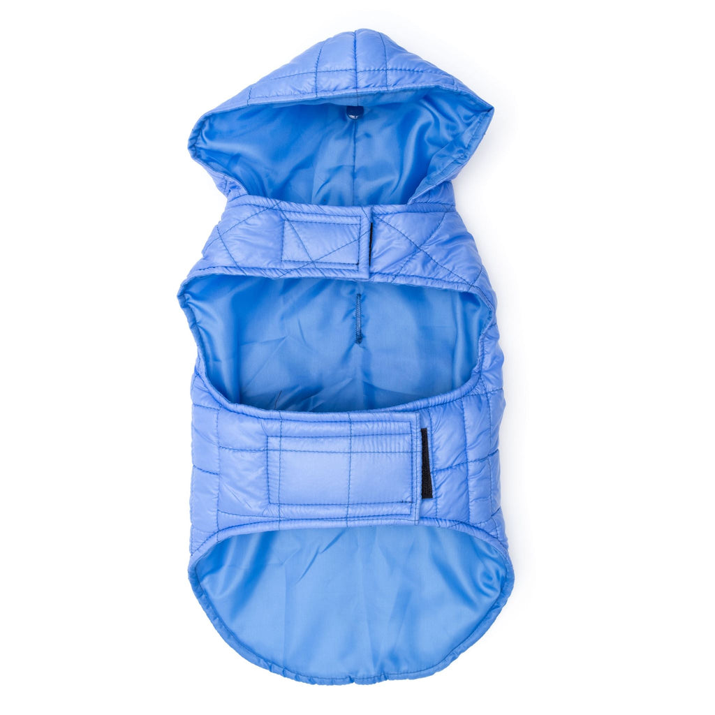 Packable Puffer Dog Jacket in Blue - inside view