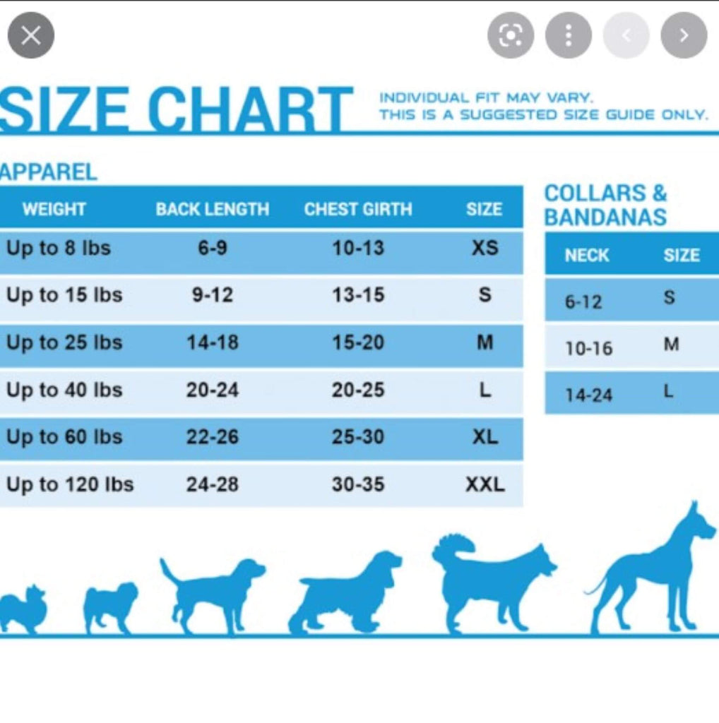 Size Chart - NFL Apparel