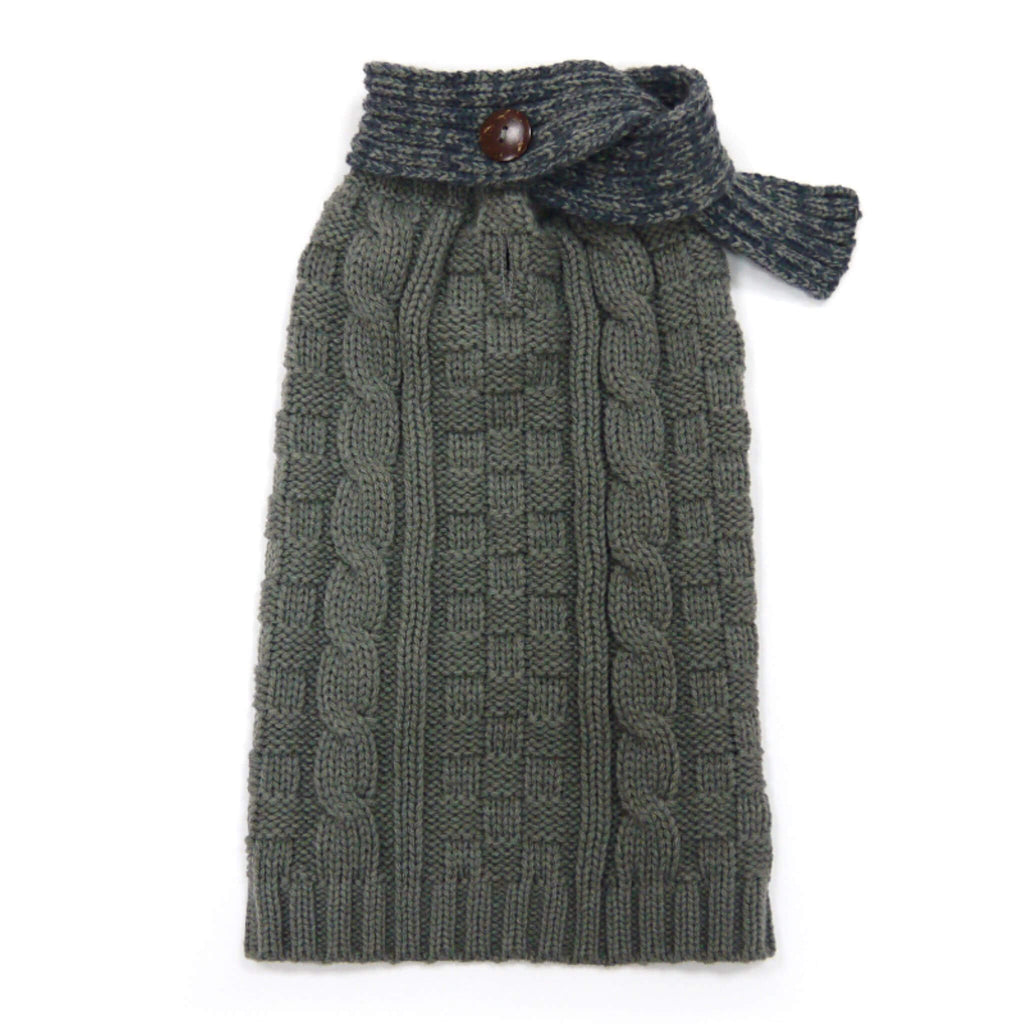 Urban Cable Scarf Dog Sweater in Grey