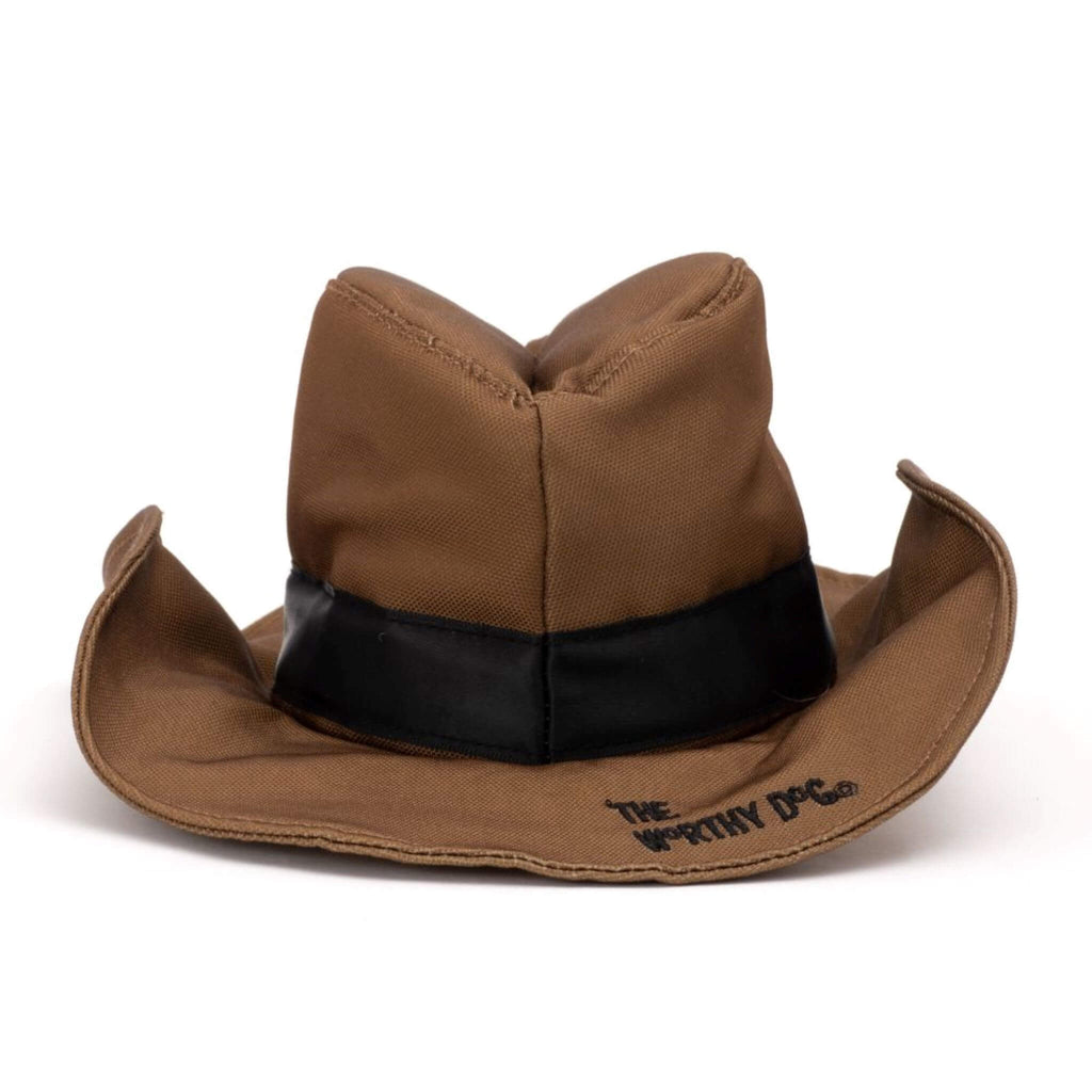 Whimsical Brown Cowboy Party Hat and Toy for Dogs