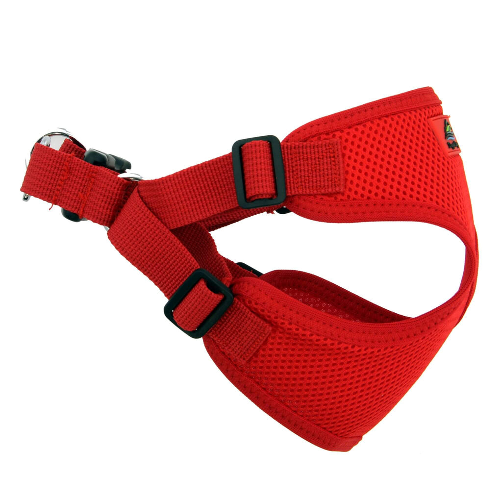 Wrap and Snap Choke Free Dog Harness in Flame Red - side view