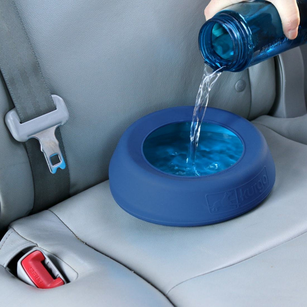 Using the splash free wander bowl on the backseat of your car 