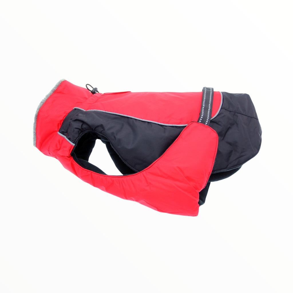 Alpine All-Weather Dog Coat in Red and Black