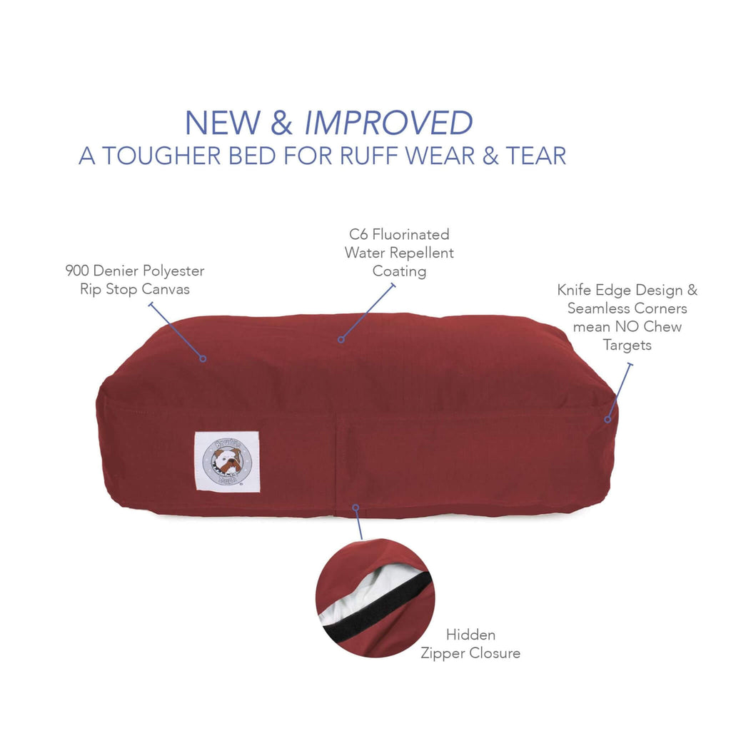 Features of the Brutus Tuff Pet Napper in Dark Red