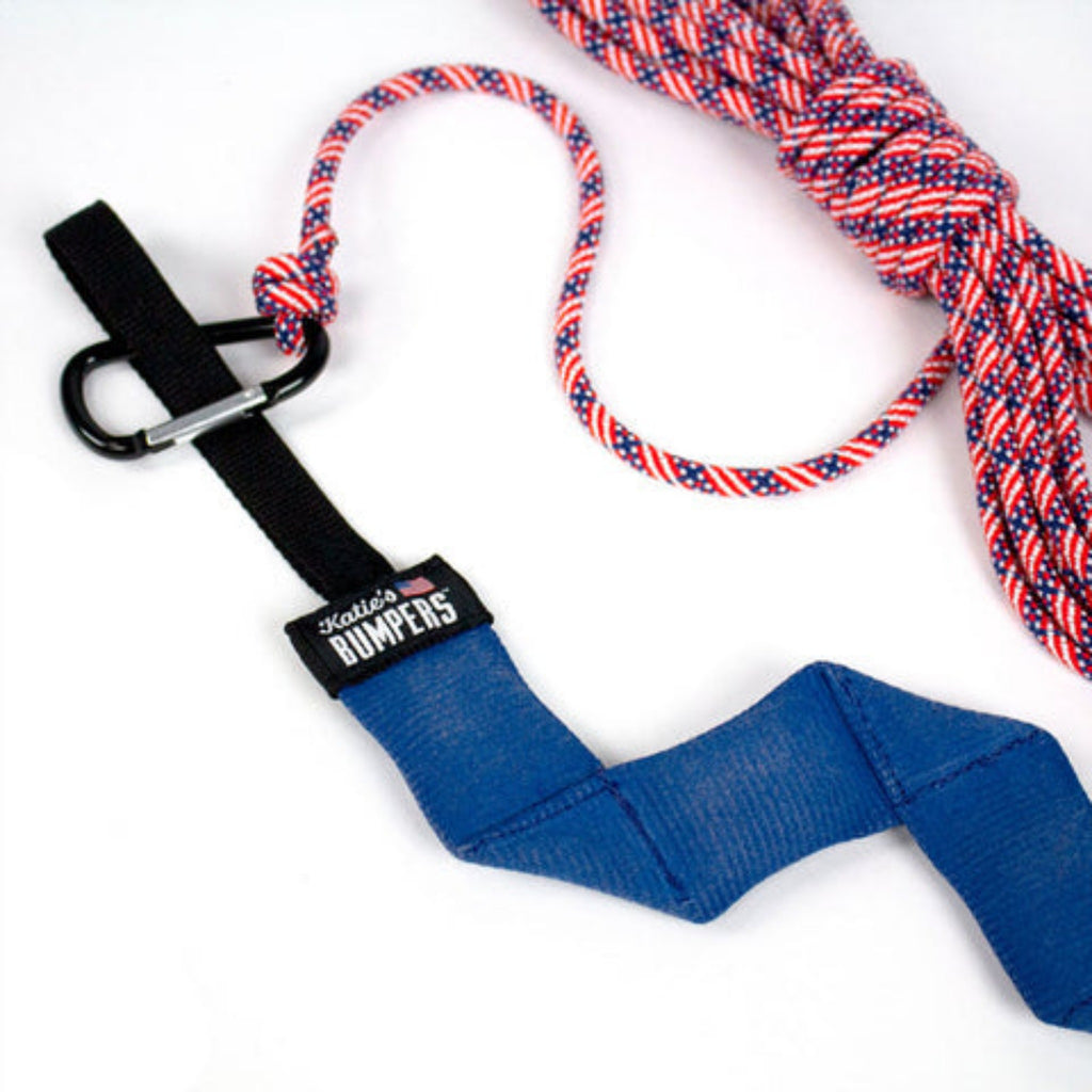 Easily hook the bumper to the clip n' toss rope for even more fun