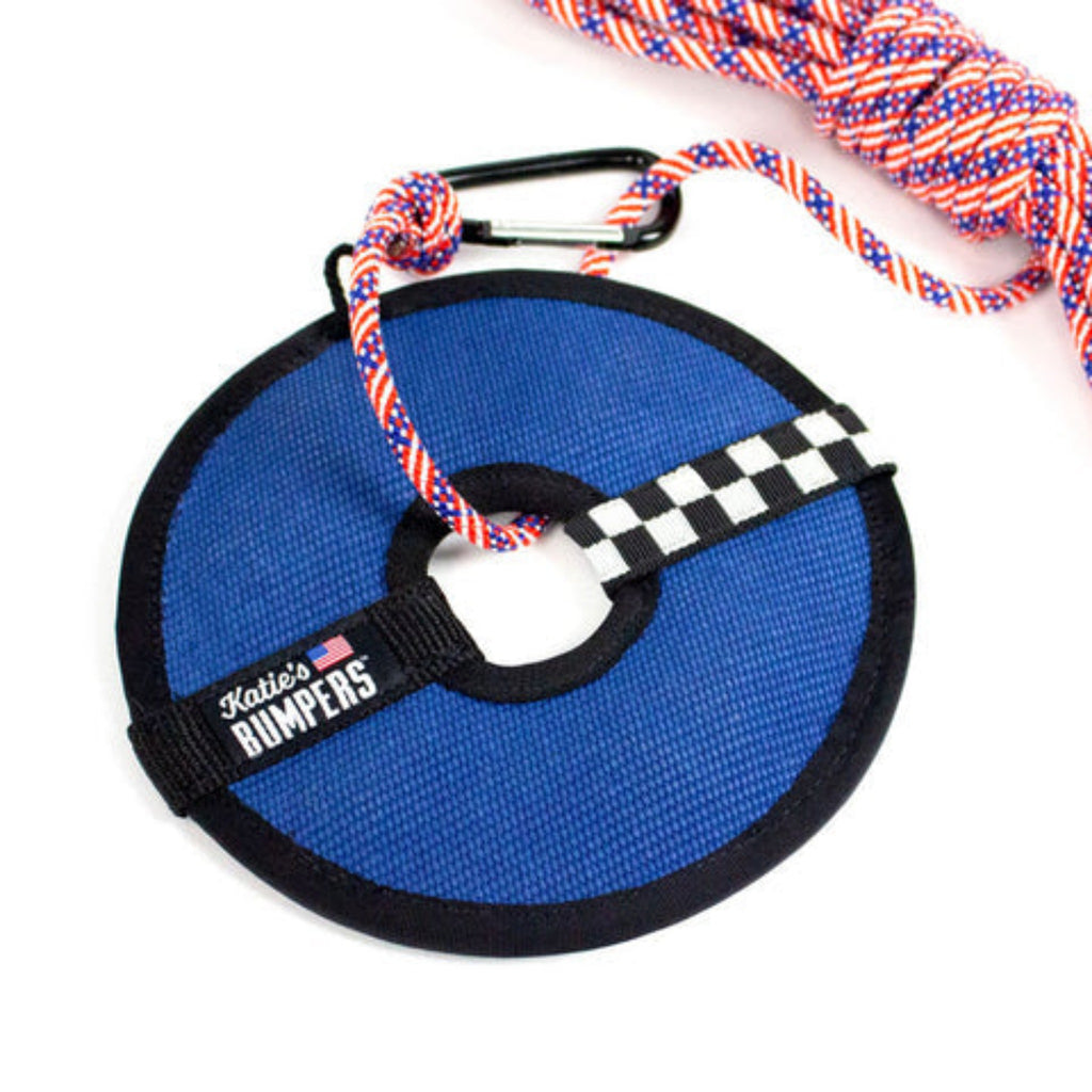 Katie's Bumpers Clip N' Toss Rope can be easily attached to a Bumper