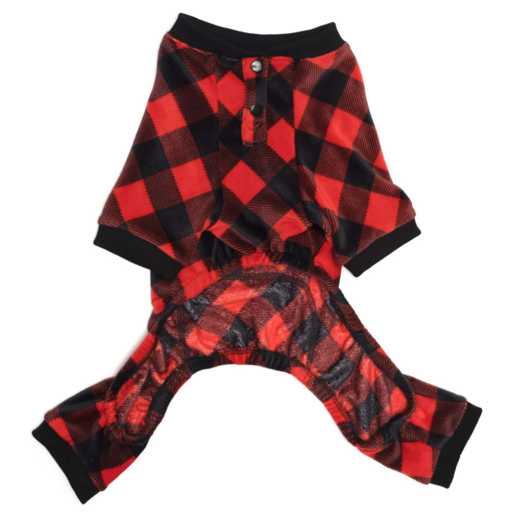 Red and Black Buffalo Dog Jammies - Inside View