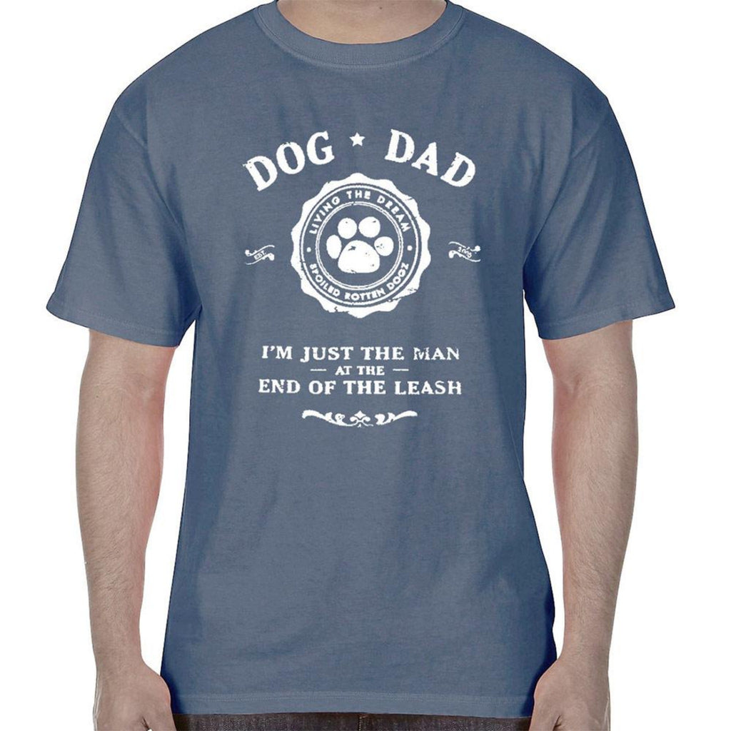 The stylish Man At the End of the Leash T-Shirt is perfect for dog dads