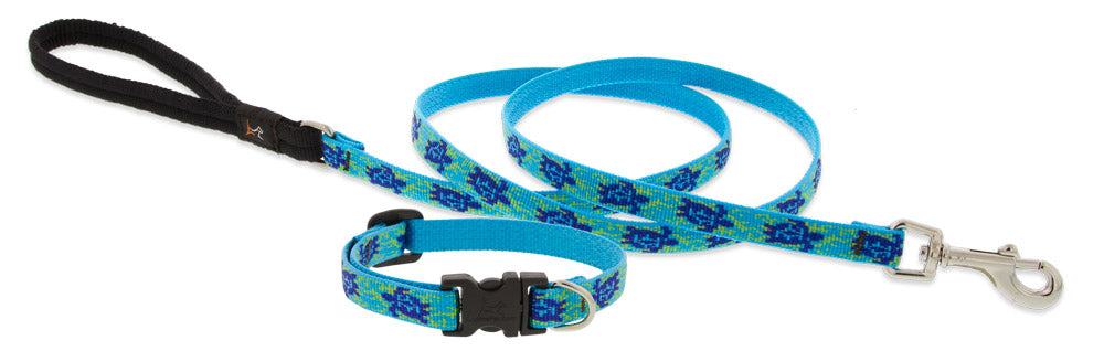 Turtle Reef Dog Collar and Leash